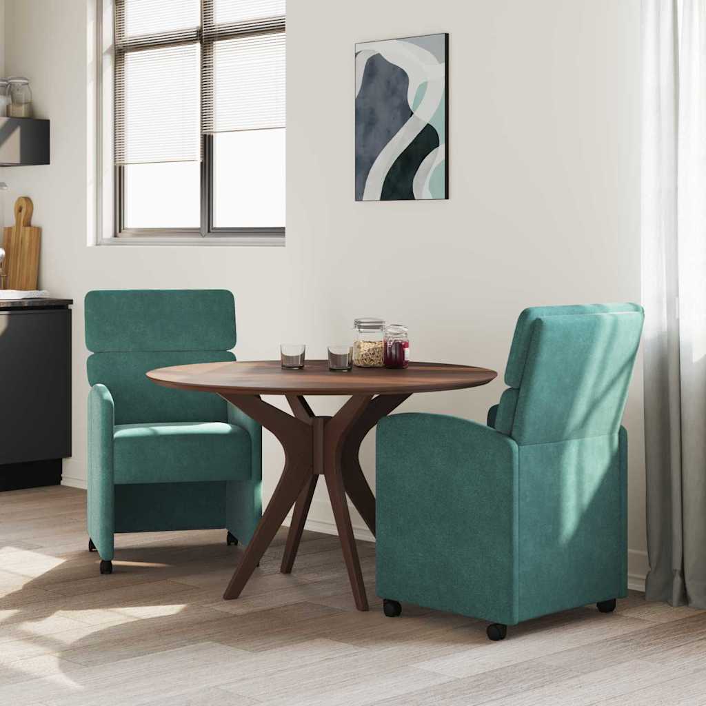 Étkező székek 2 pcs sötétzöld 58 x 65 x 98 cm bársony