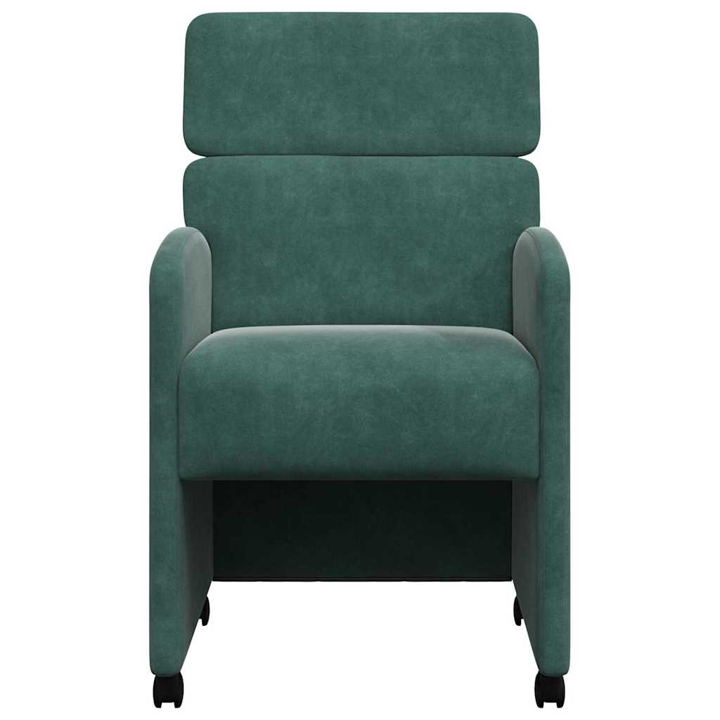 Étkező székek 2 pcs sötétzöld 58 x 65 x 98 cm bársony