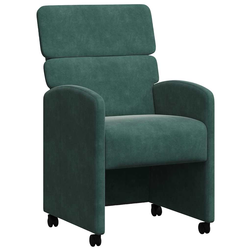Étkező székek 2 pcs sötétzöld 58 x 65 x 98 cm bársony