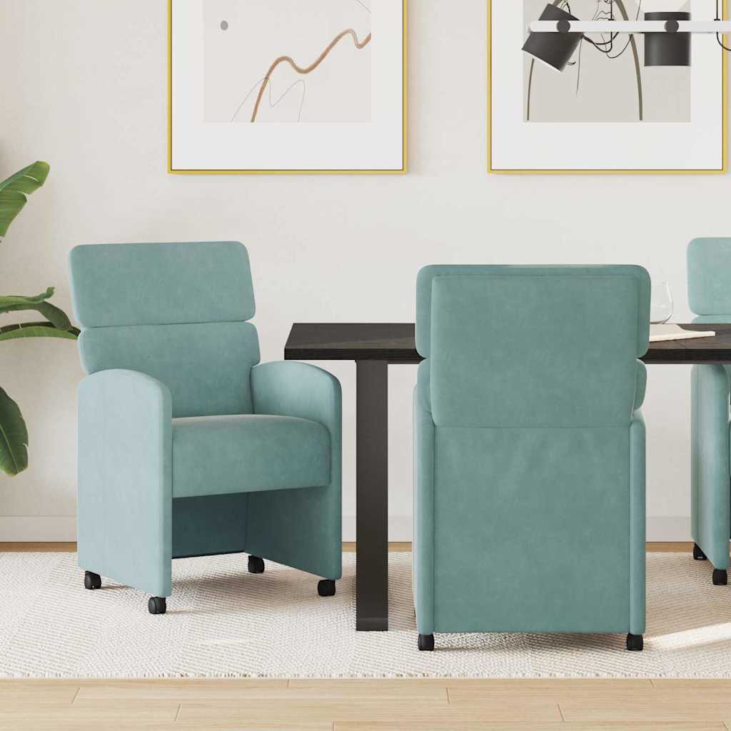 Étkező székek 2 pcs tengerzöld 58 x 65 x 98 cm bársony