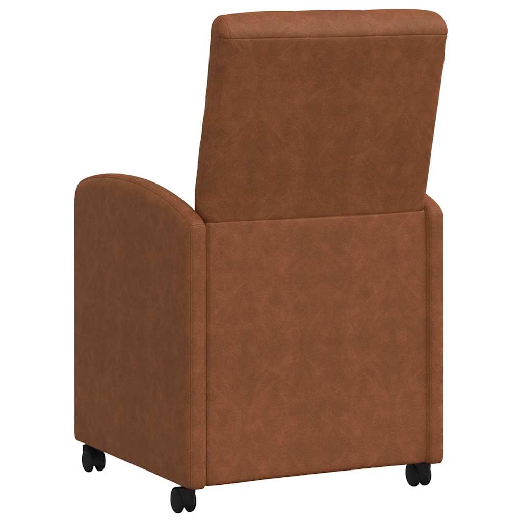 Kerekes étkező székek 2 pcs barna 58 x 67 x 97 cm műbőr
