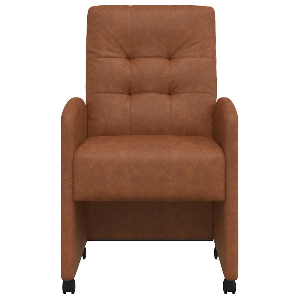 Kerekes étkező székek 2 pcs barna 58 x 67 x 97 cm műbőr