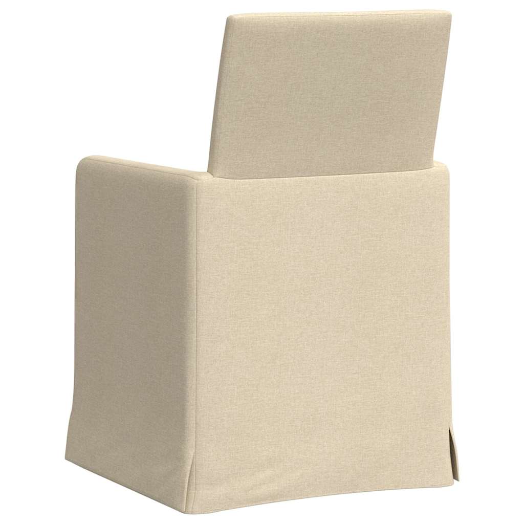 Étkező székek 2 pcs krém 57 x 67 x 95 cm szövet