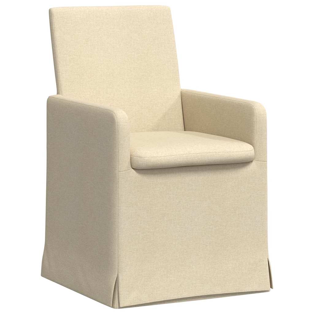 Étkező székek 2 pcs krém 57 x 67 x 95 cm szövet