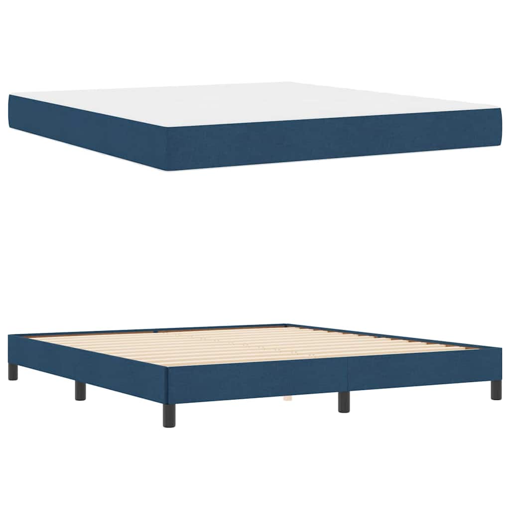 Boxrugós ágy matracmal kék 180 x 200 cm szövet Boxrugós ágy matracmal kék 180 x 200 cm szövet