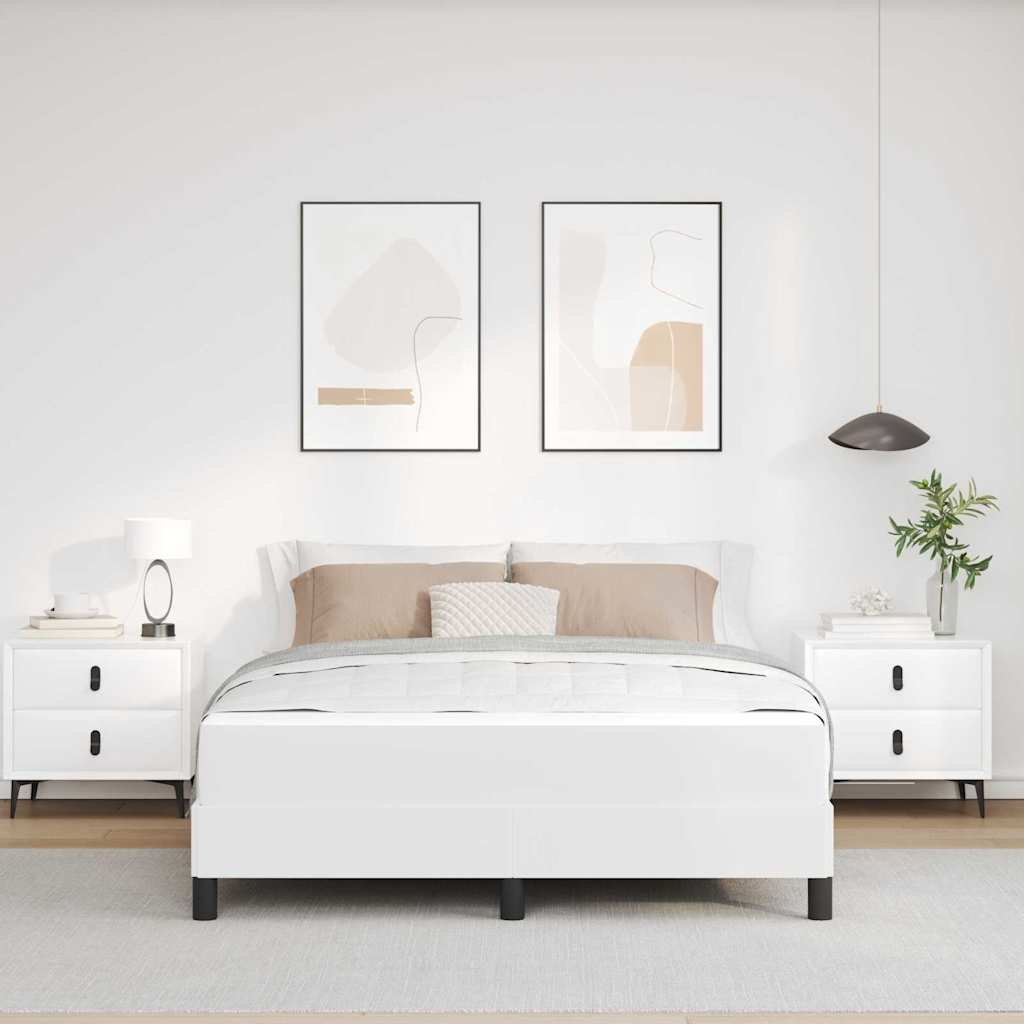 Ágy egyéb tiszta fehér 160 x 200 cm műbőr
