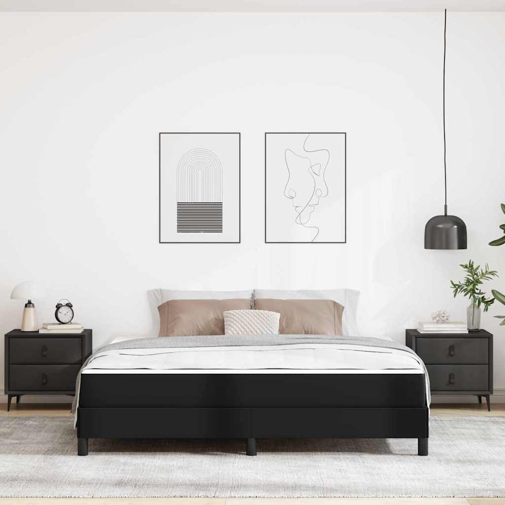 Ágy egyéb fekete 180 x 200 cm műbőr