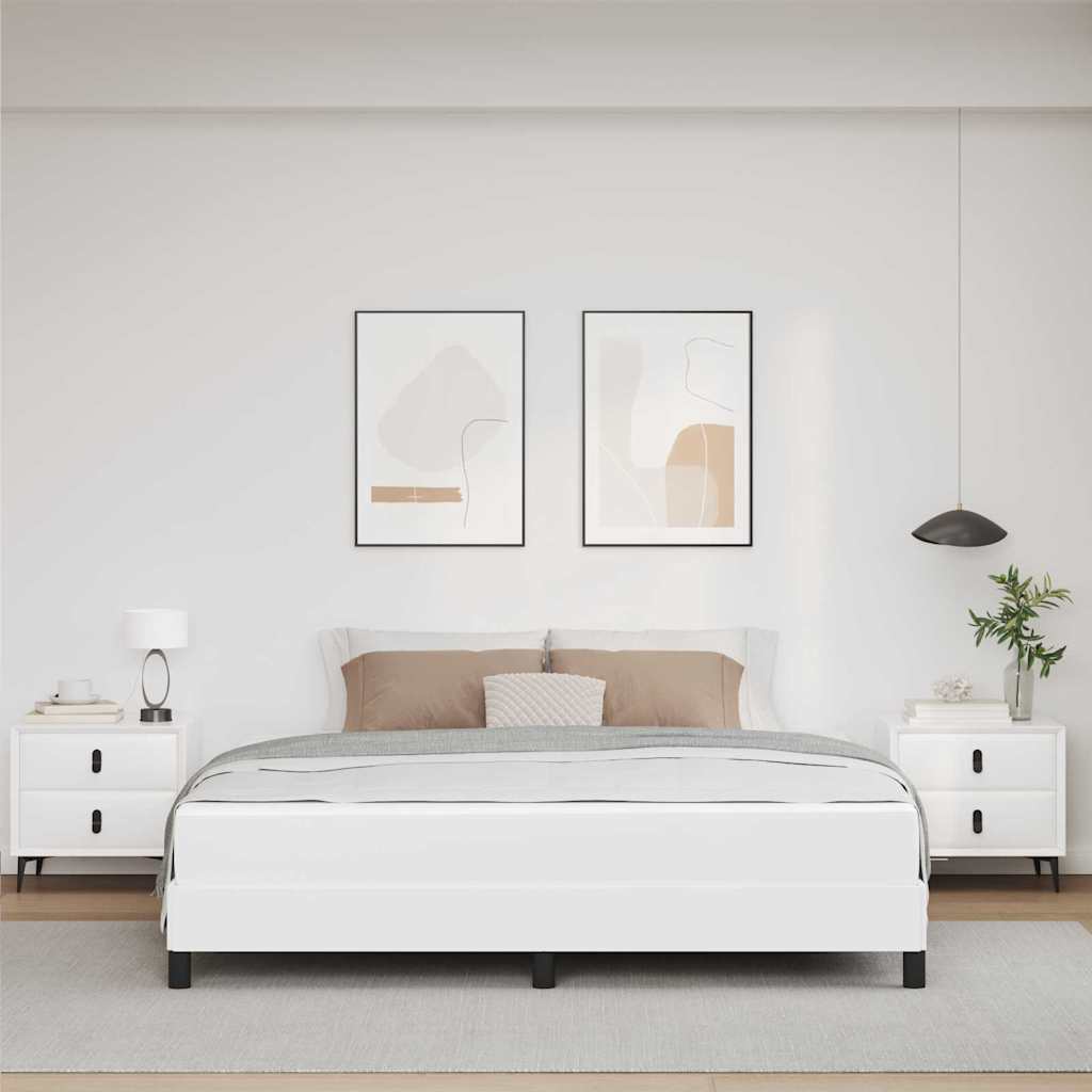 Ágy egyéb tiszta fehér 180 x 200 cm műbőr