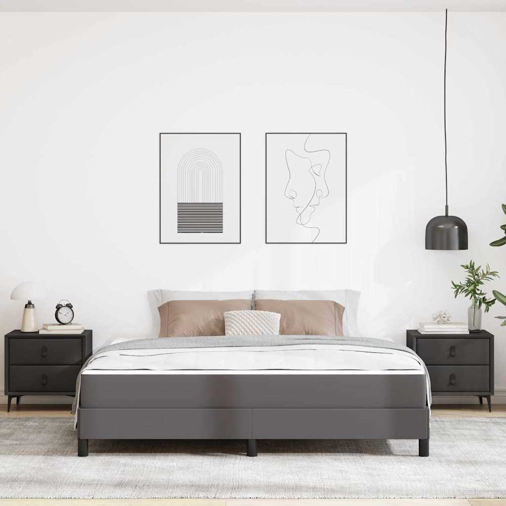 Ágy egyéb szürke 180 x 200 cm műbőr Ágy egyéb szürke 180 x 200 cm műbőr