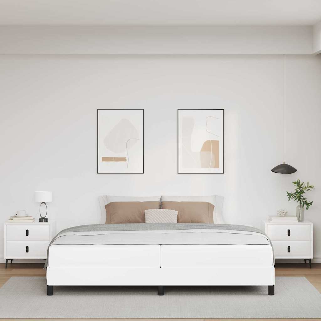 Ágy egyéb tiszta fehér 200 x 200 cm műbőr