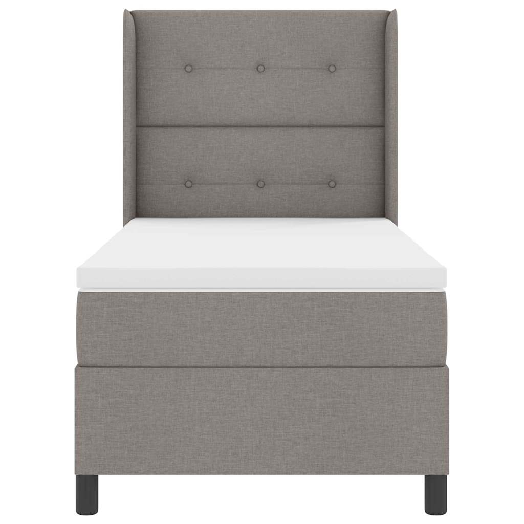 Boxrugós ágy matracmal fejtámlával tópszínű 80 x 200 cm szövet