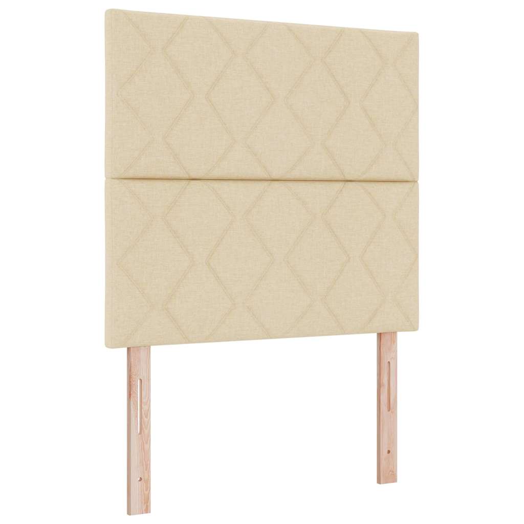 Boxrugós ágy led szalagokkal krém 90 x 190 cm szövet