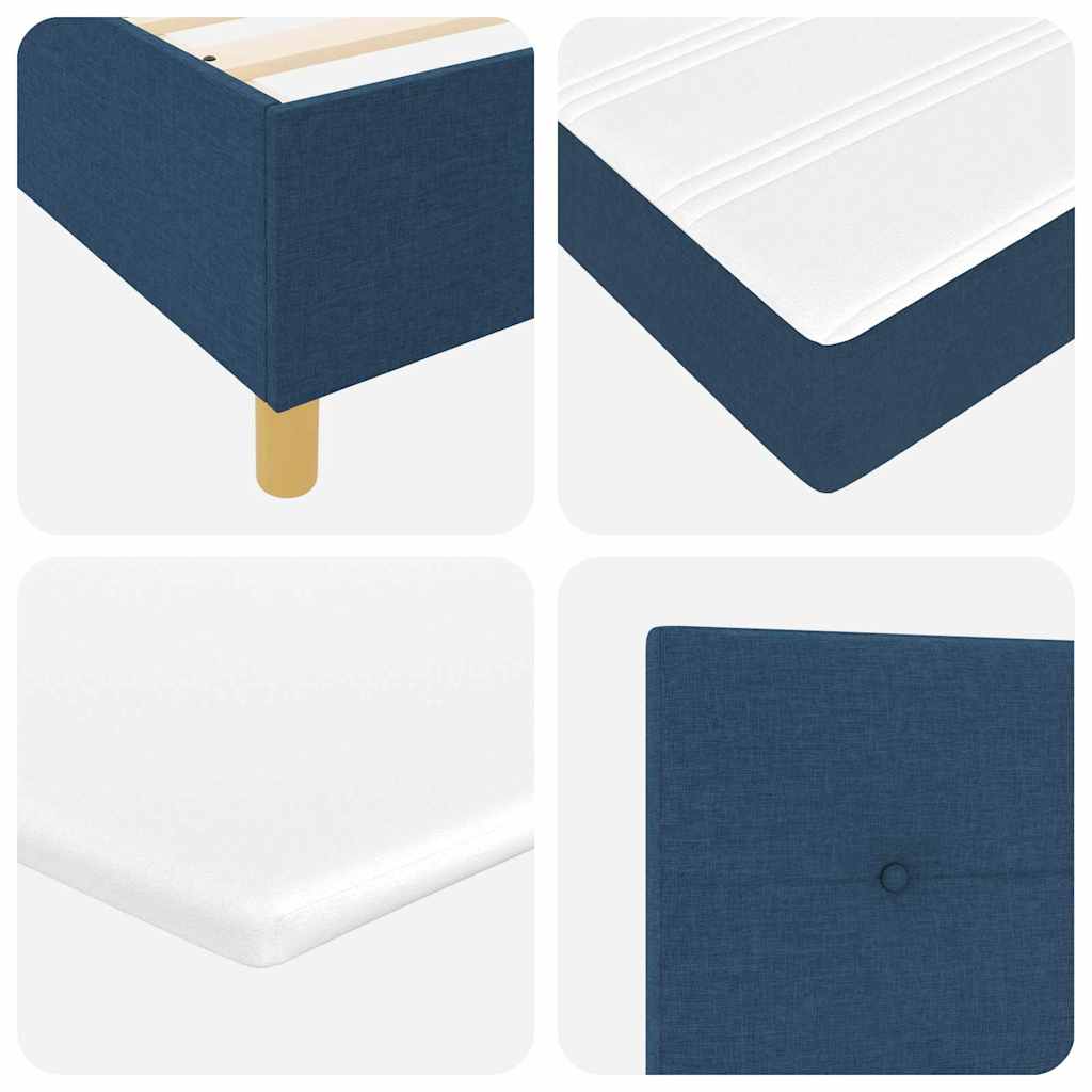 Led box spring ágy matracmal kék 120 x 190 cm szövet