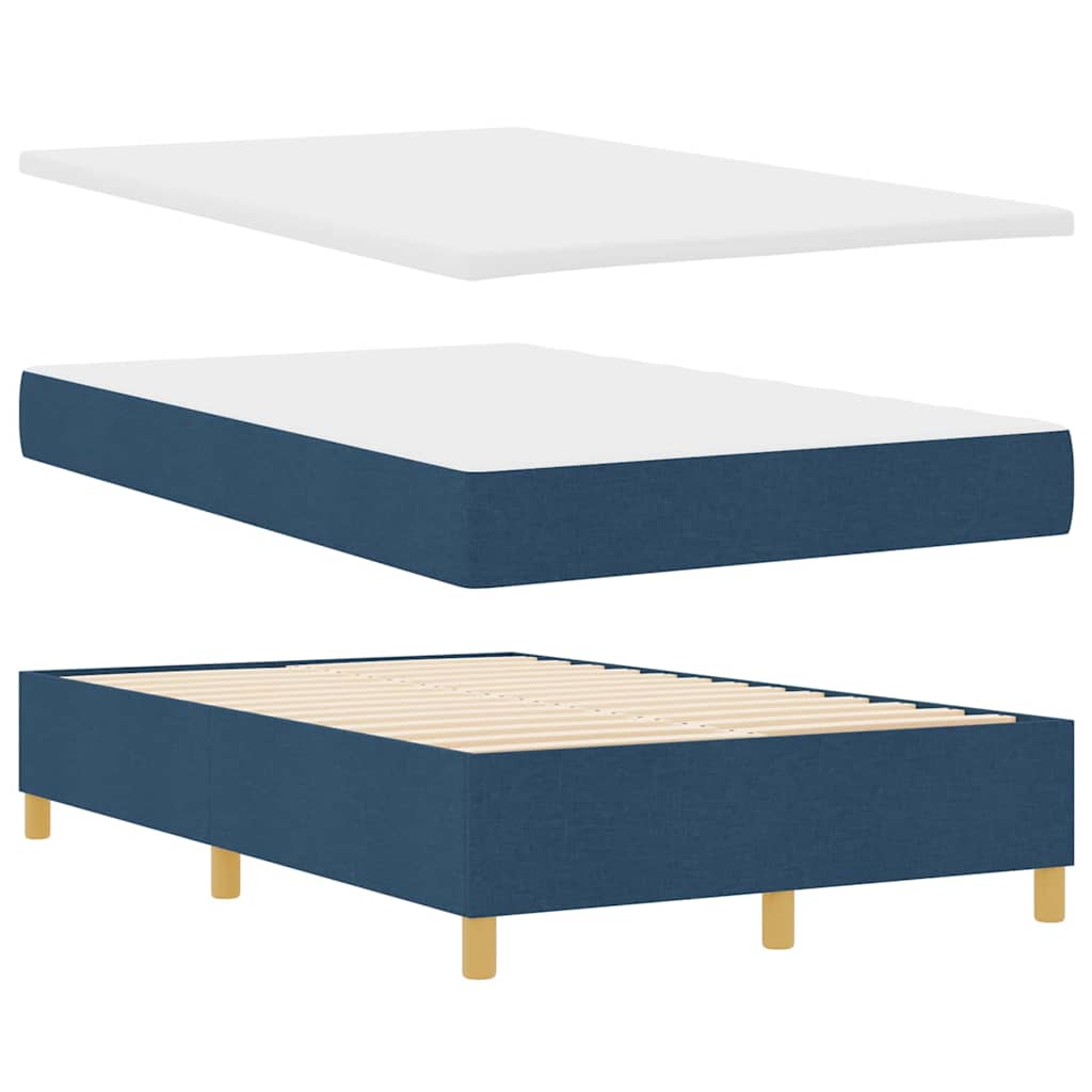 Led box spring ágy matracmal kék 120 x 190 cm szövet