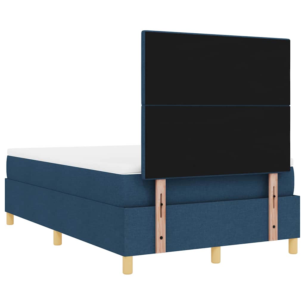 Led box spring ágy matracmal kék 120 x 190 cm szövet
