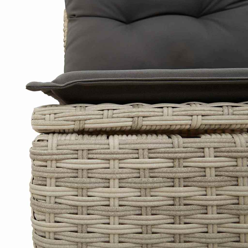 Kerti kanapé szett párnával 10 pcs világosszürke polyrattan