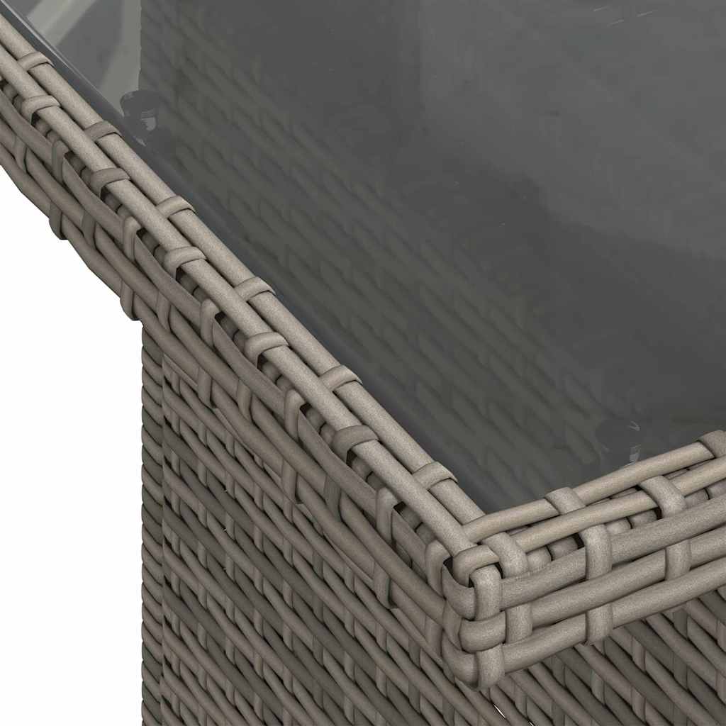 Kerti kanapé szett párnával tárolóval 8 pcs szürke poly rattan