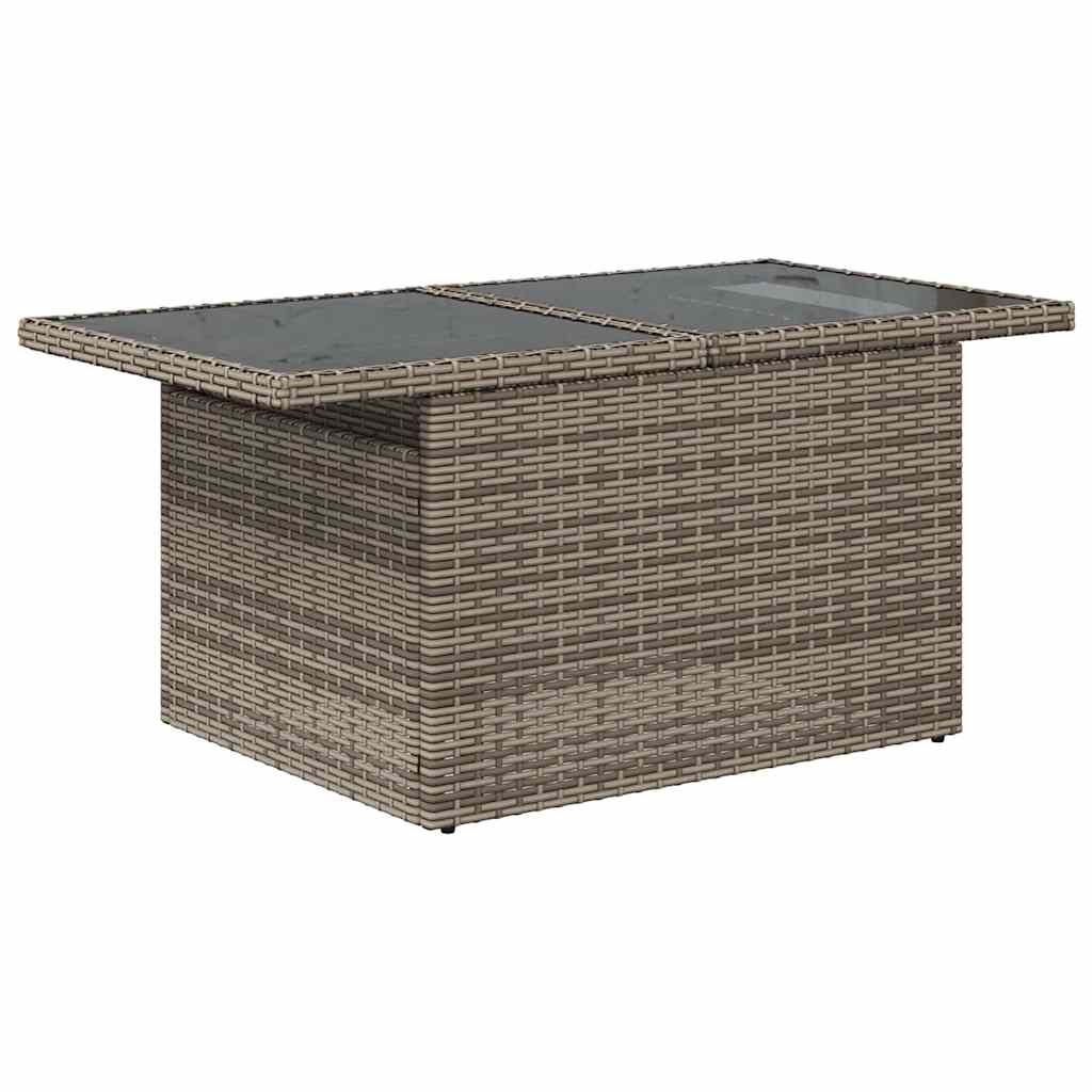 Kerti kanapé szett párnával tárolóval 8 pcs szürke poly rattan