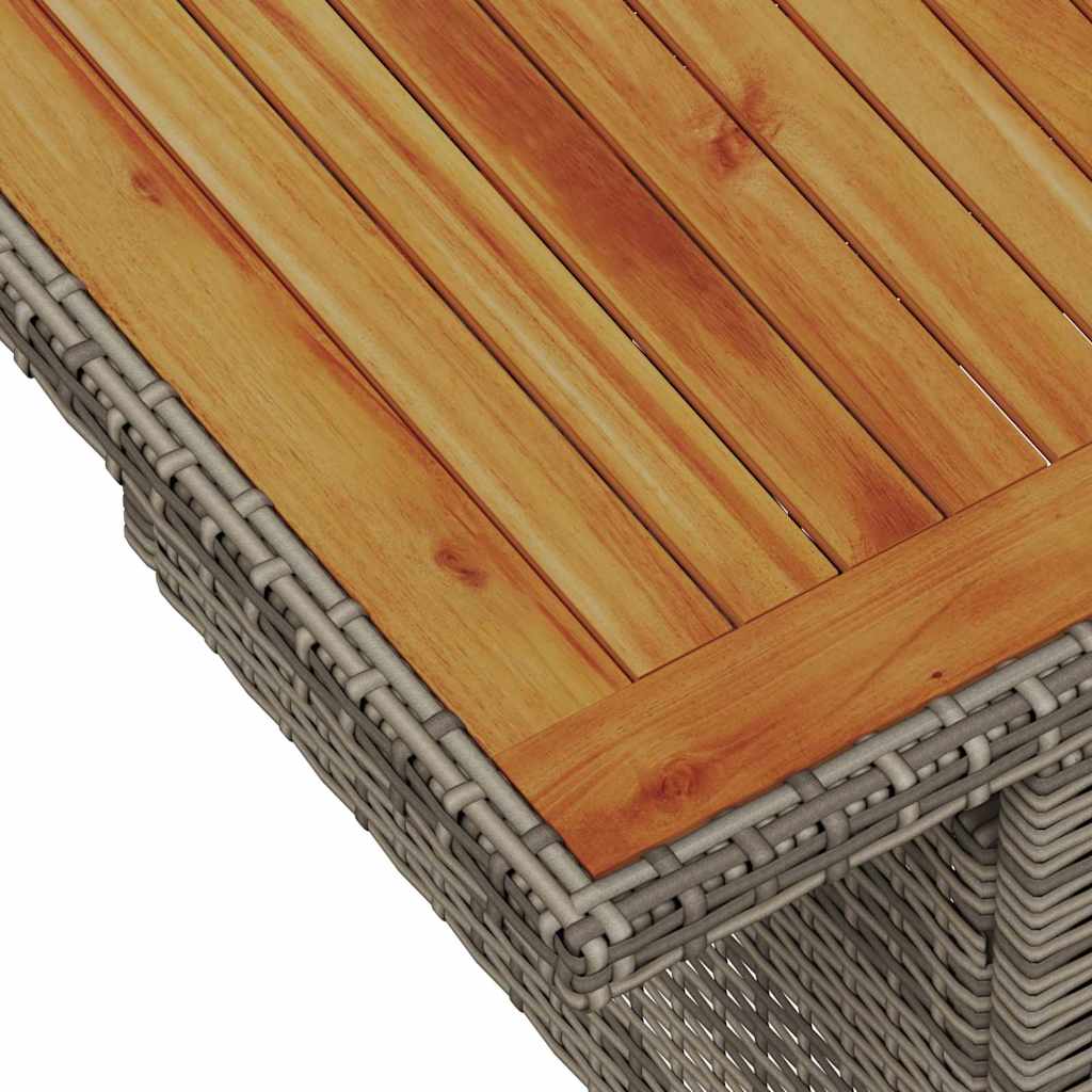 Kerti kanapé szett 9 pcs szürke polirattan