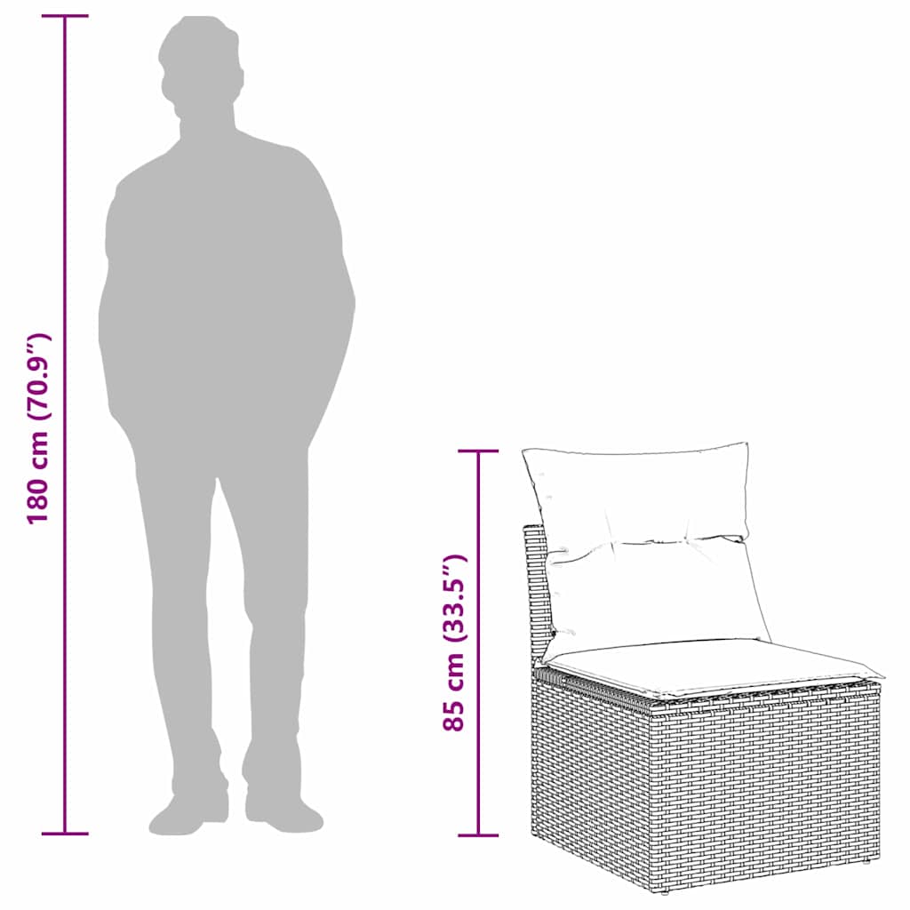 Kerti kanapé szett párnával tárolóval párnával 8 pcs szürke