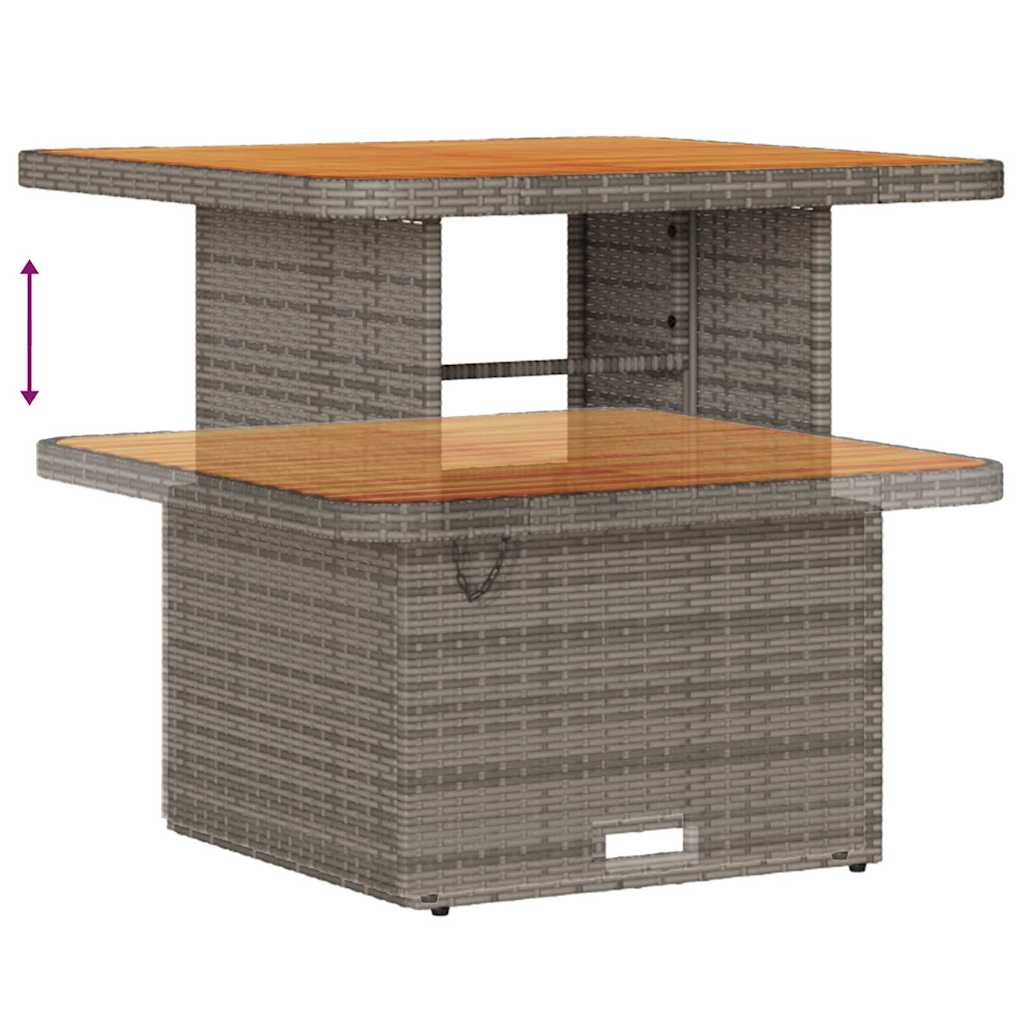 Kerti kanapé szett párnával tárolóval 9 pcs szürke poli rattan