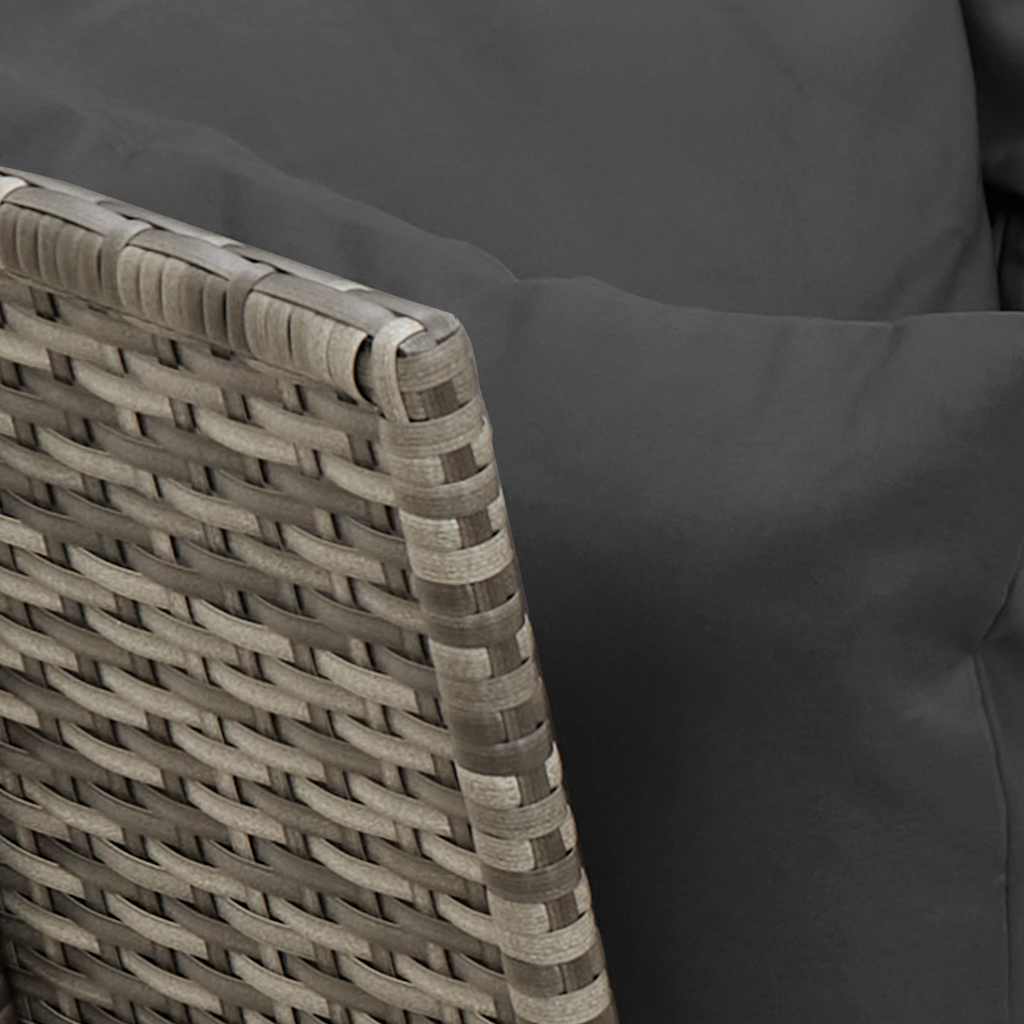 5 részes szürke polyrattan kerti ülőgarnitúra párnákkal