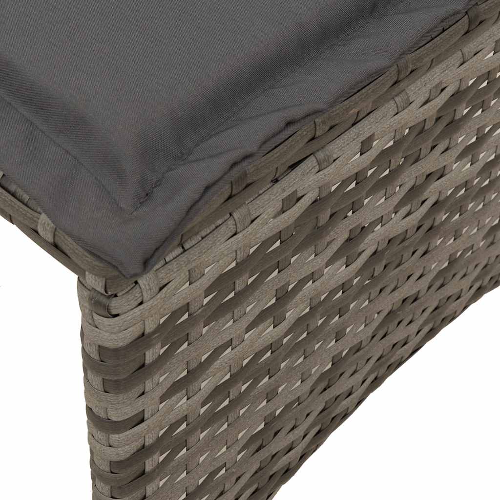 5 részes szürke polyrattan kerti ülőgarnitúra párnákkal