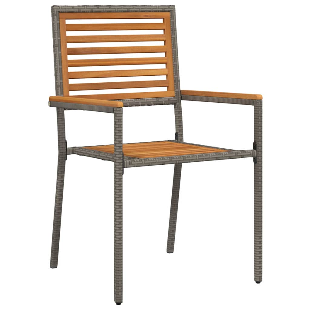 Kert étkező szett 7 pcs szürke és barna polirattan