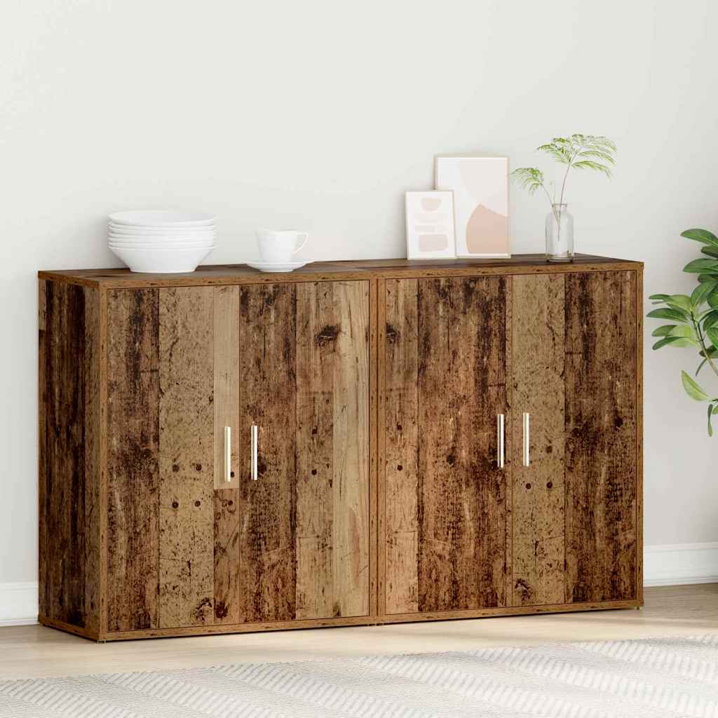 Széf 2 pcs öreg fa 60 x 31 x 70 cm faanyag