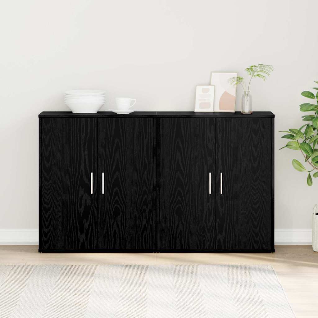 Széf 2 pcs fekete tölgy 60 x 31 x 70 cm faanyag