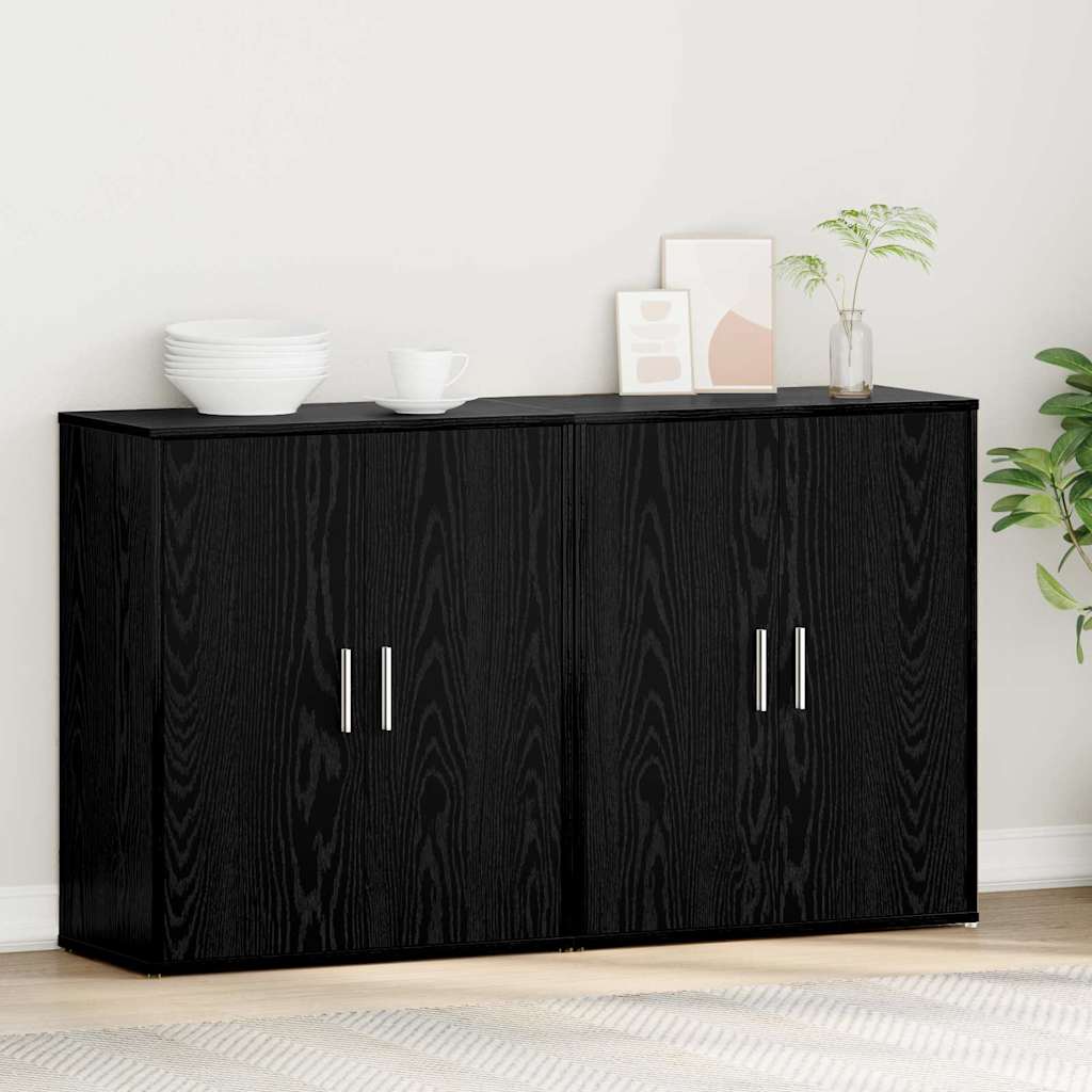 Széf 2 pcs fekete tölgy 60 x 31 x 70 cm faanyag