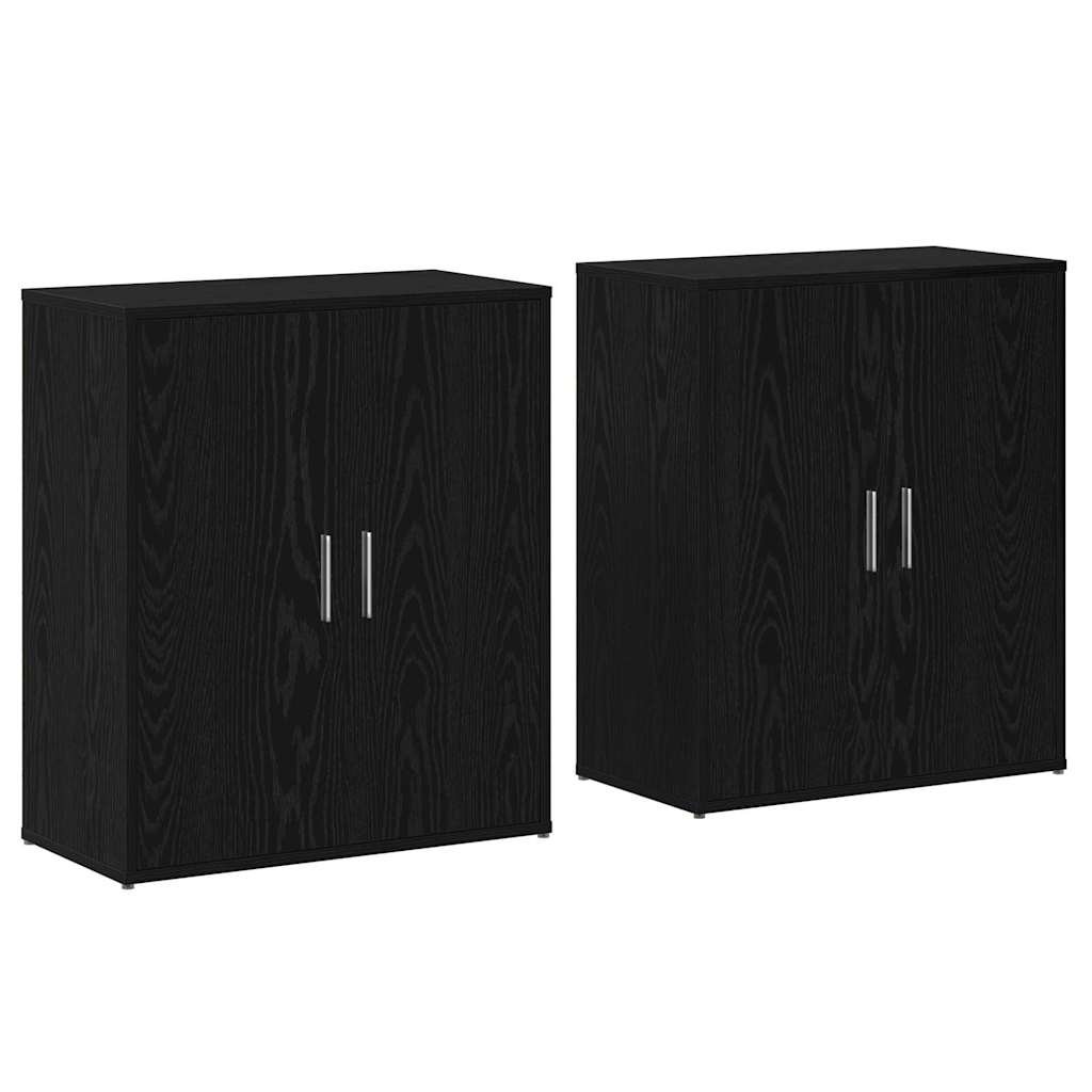 Széf 2 pcs fekete tölgy 60 x 31 x 70 cm faanyag