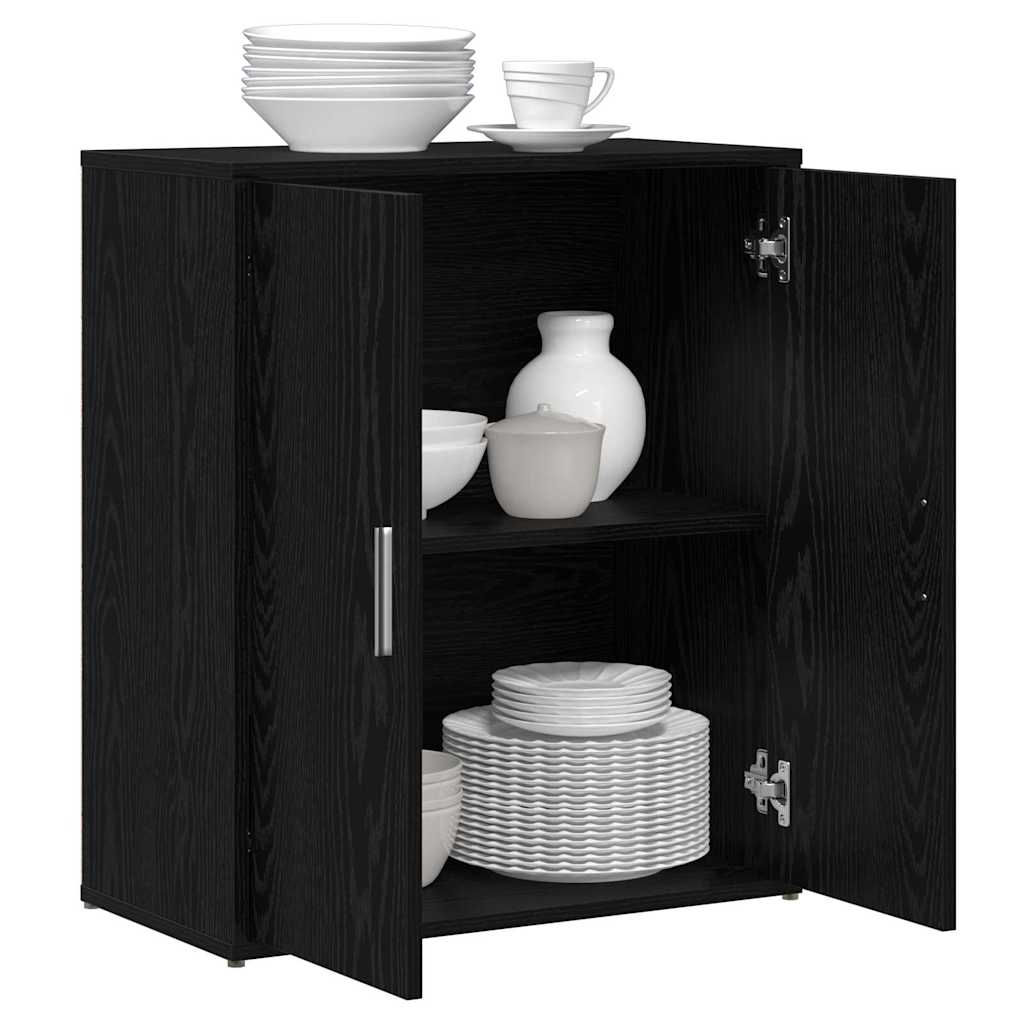 Széf 2 pcs fekete tölgy 60 x 31 x 70 cm faanyag
