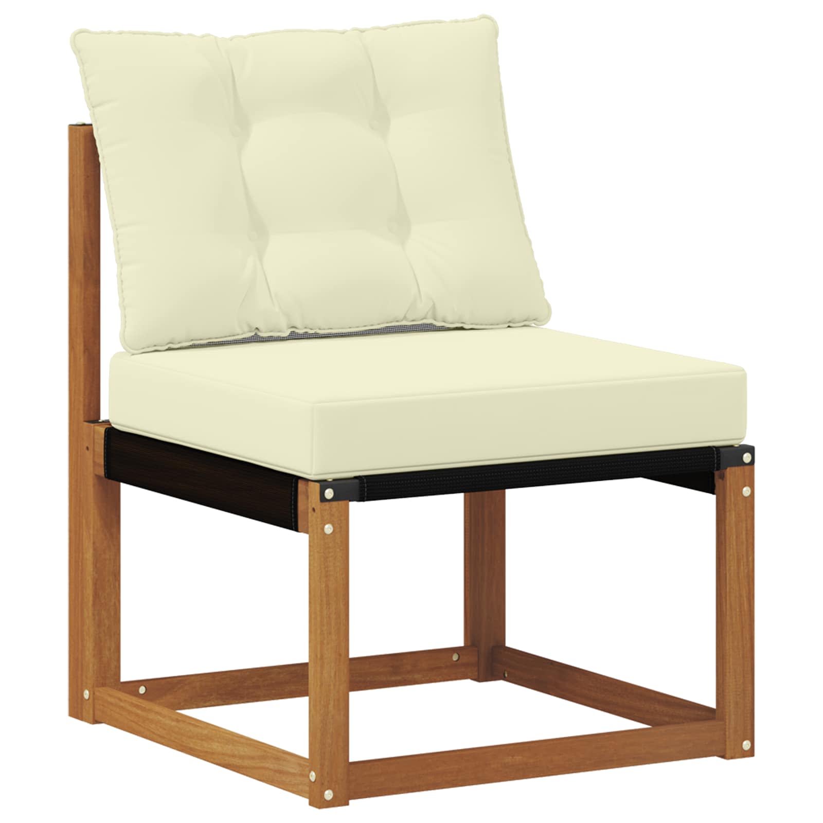 Kültéri kanapé szett párnával 3 pcs természetes és krémszínű