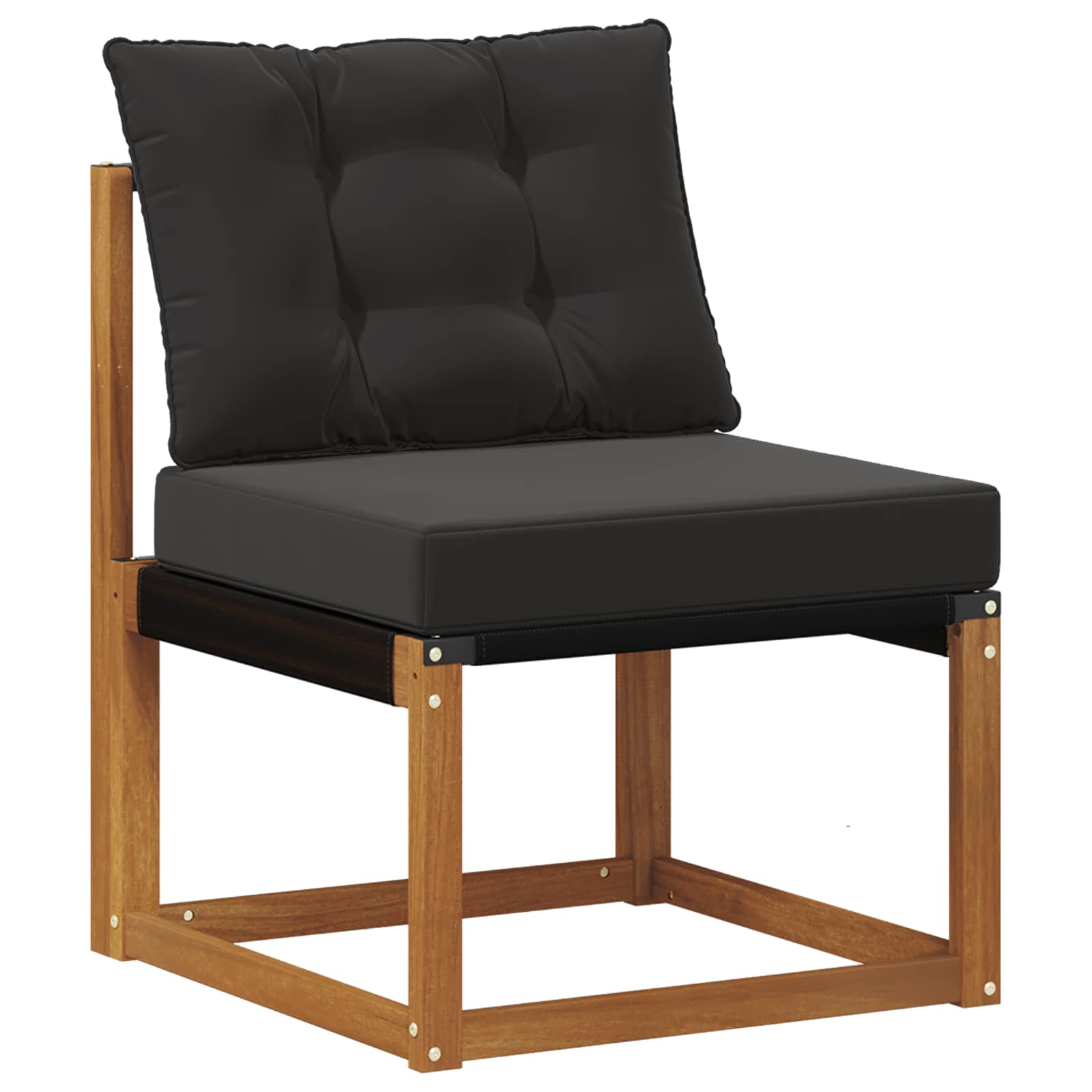 Kültéri kanapé szett párnával 8 pcs természetes és fekete