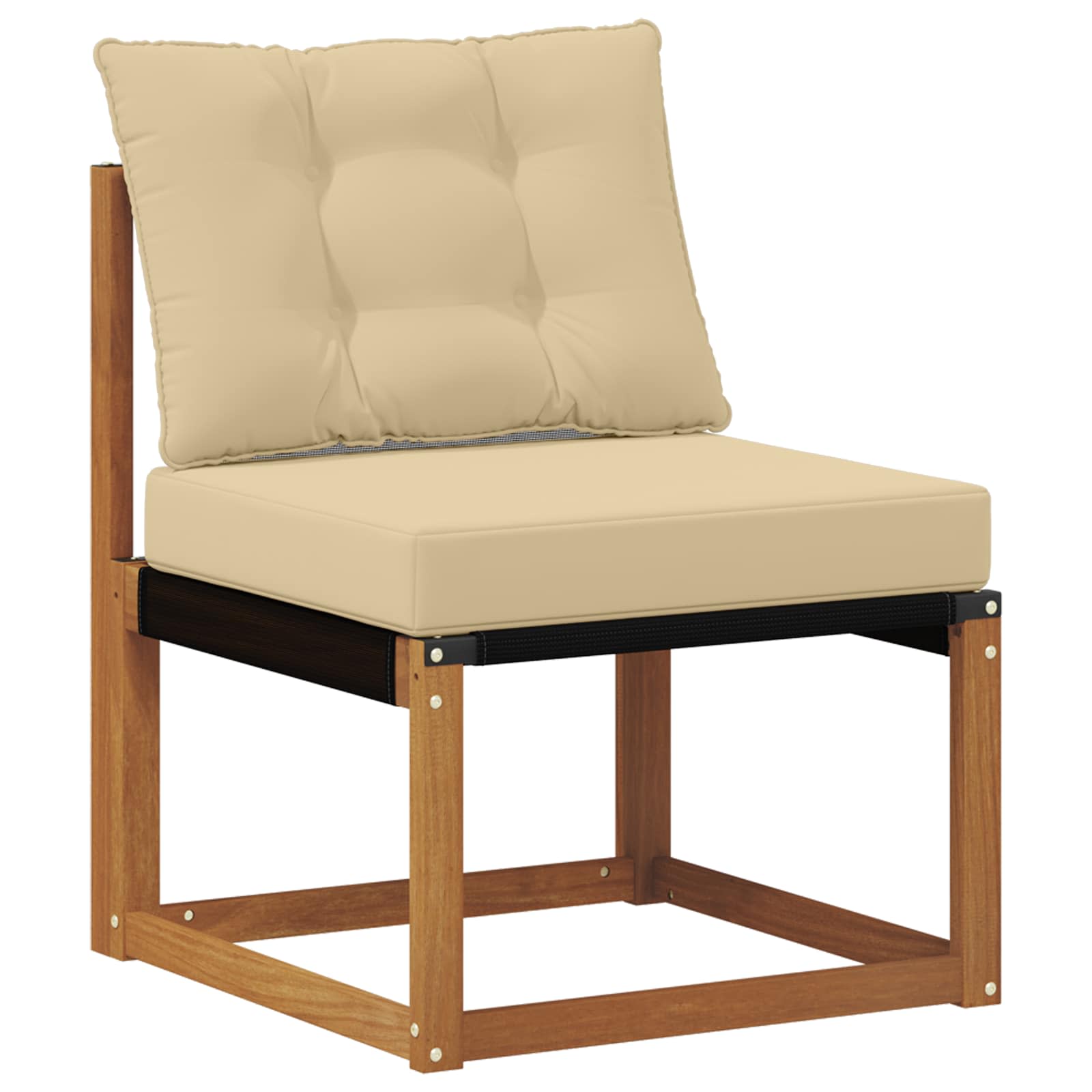 Kültéri kanapé szett párnával 4 pcs természetes és bézs