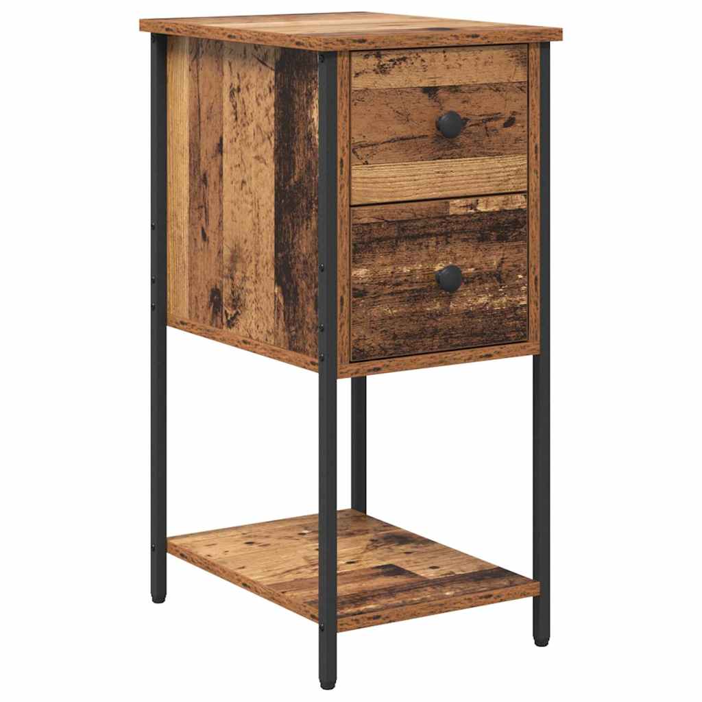 Éjjeliszekrény fiókkal 2 pcs régi fa 32 x 42 x 70 cm faanyag