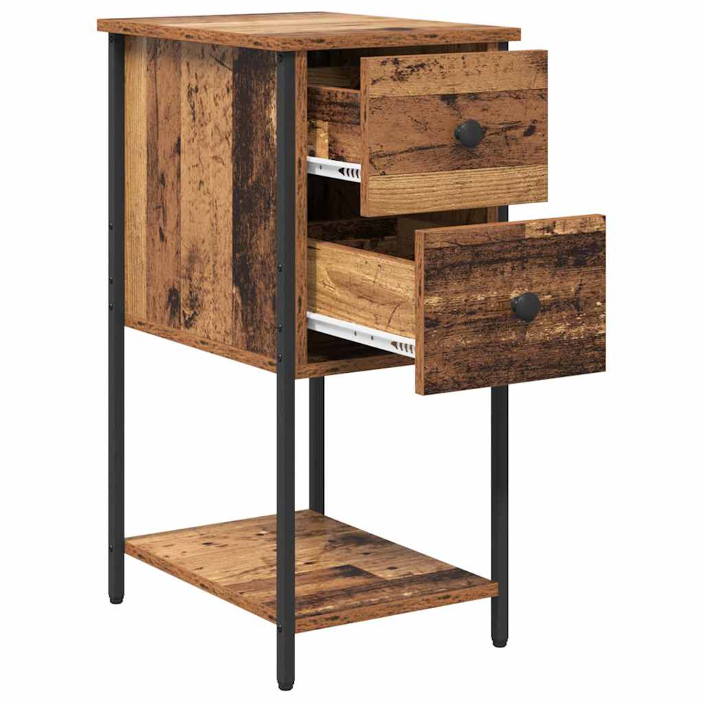 Éjjeliszekrény fiókkal 2 pcs régi fa 32 x 42 x 70 cm faanyag