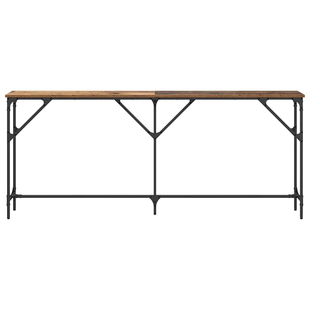 Konzolasztal öreg fa 180 x 23 x 75 cm műgyantás fa és fém