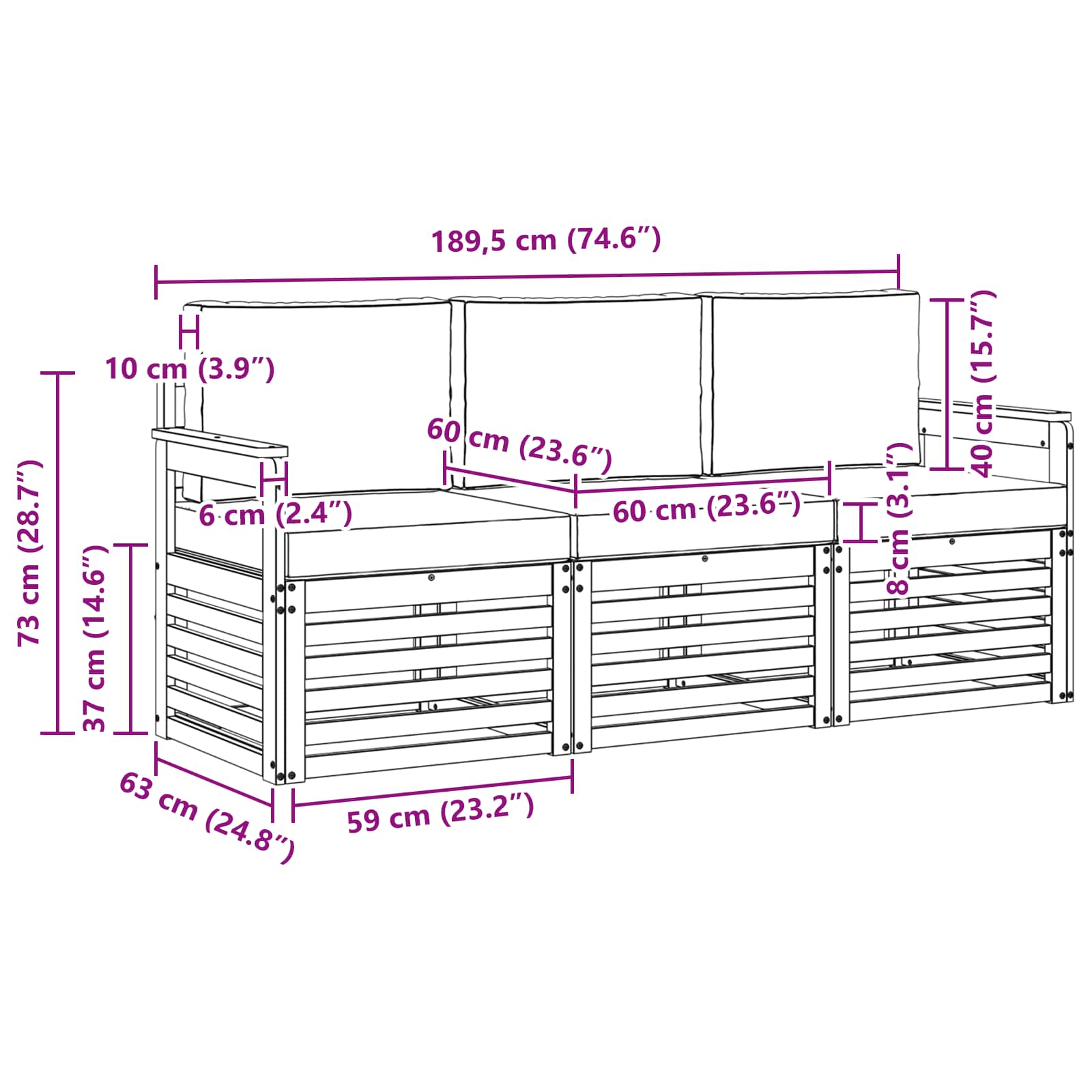 Ülőgarnitúrák 3 pcs természetes és krémszínű tömör akácfa