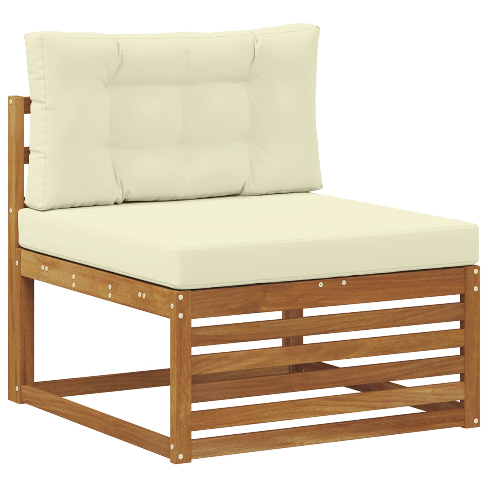 Ülőgarnitúrák 6 pcs természetes és krémszínű tömör akácfa