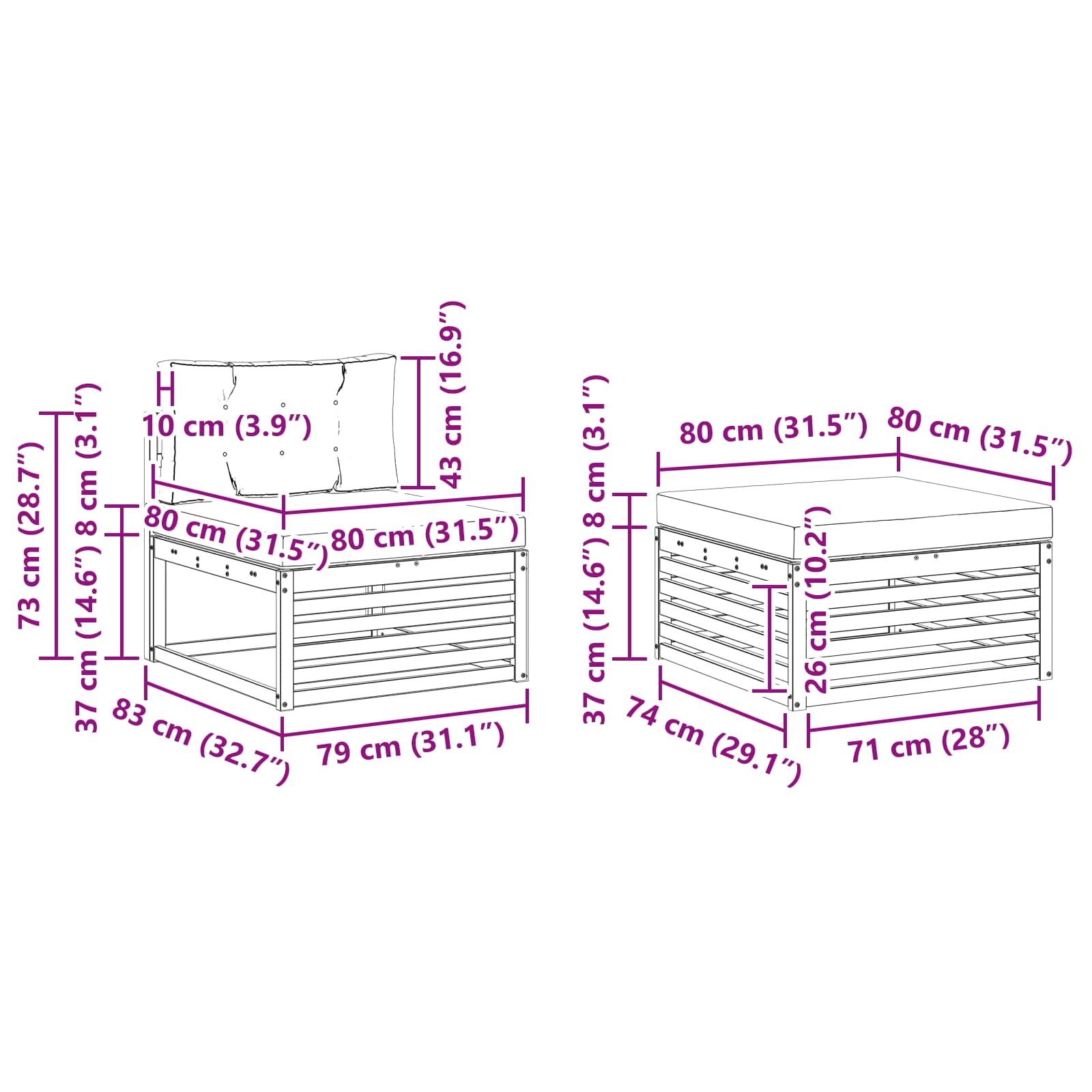 Ülőgarnitúrák 6 pcs természetes és krémszínű tömör akácfa