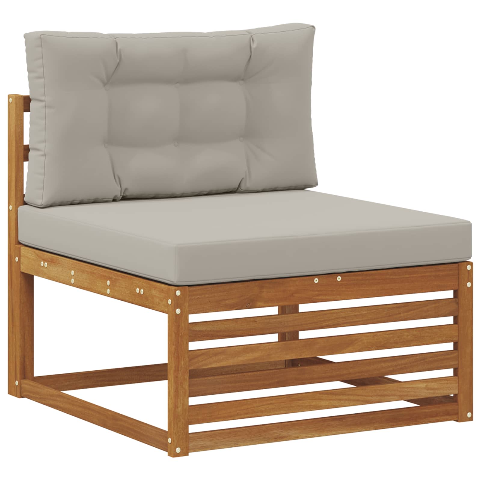 Ülőgarnitúrák 11 pcs természetes és világosszürke tömör akácfa