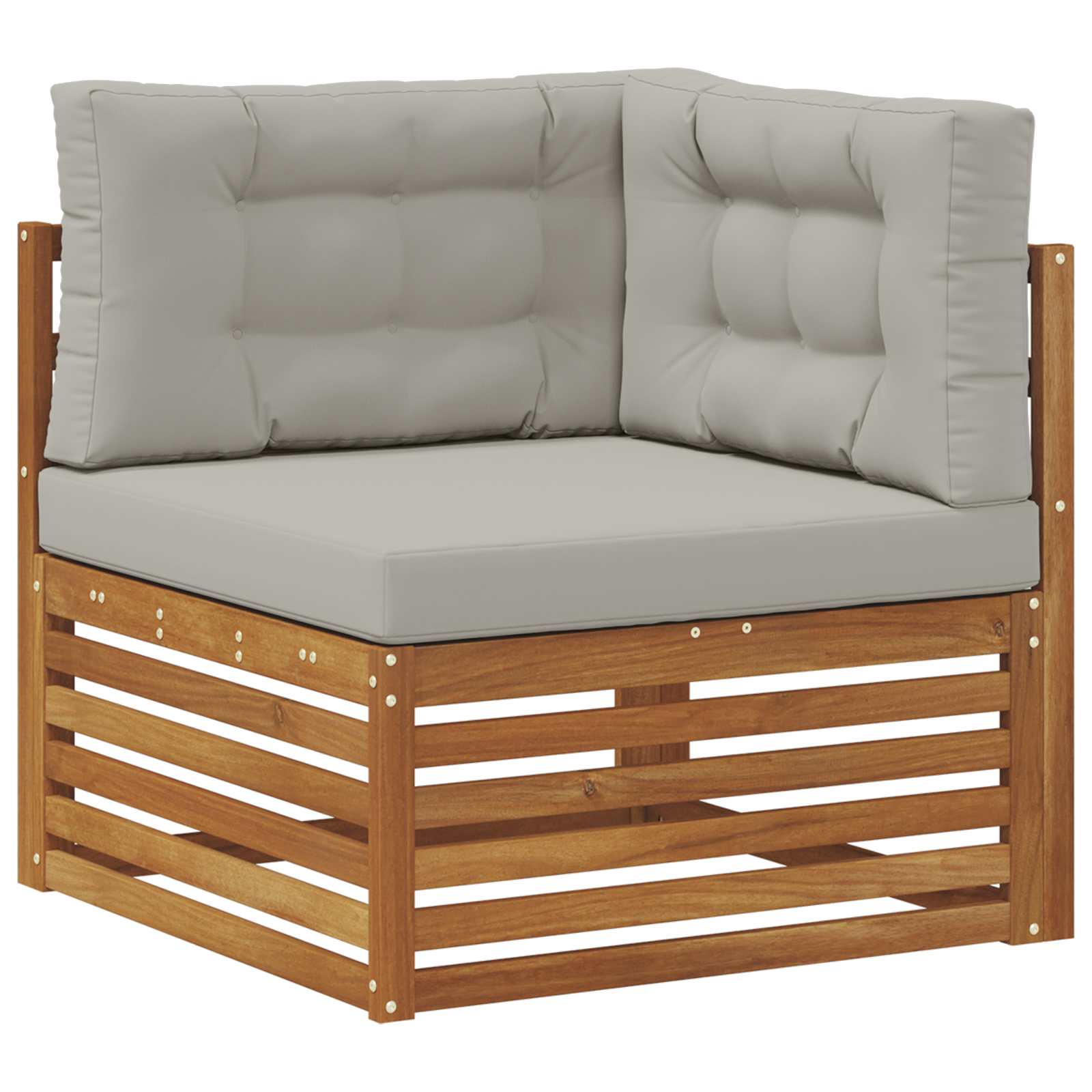 Ülőgarnitúrák 11 pcs természetes és világosszürke tömör akácfa