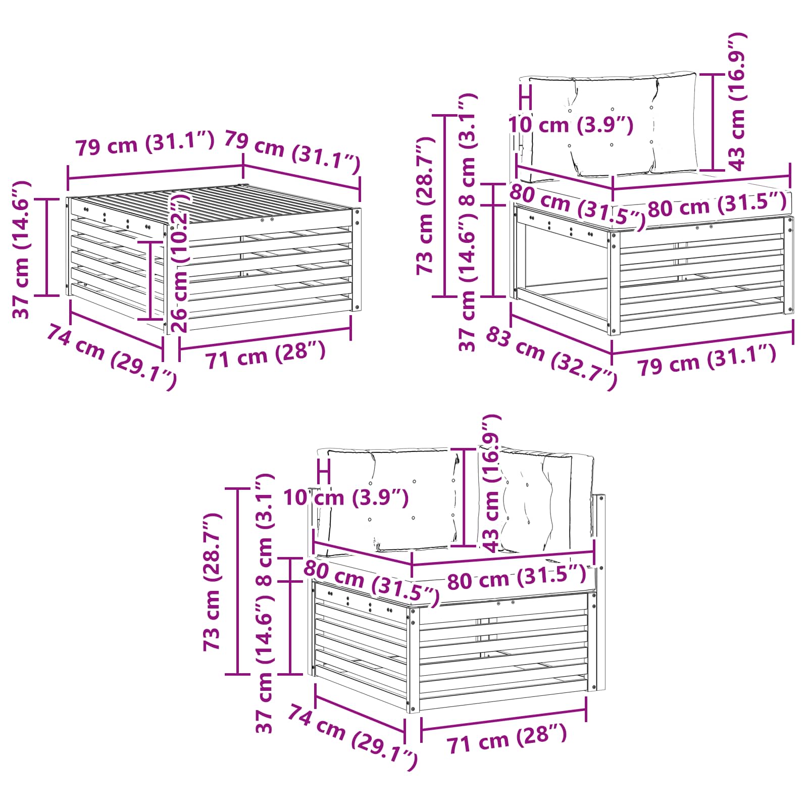 Ülőgarnitúrák 11 pcs természetes és világosszürke tömör akácfa