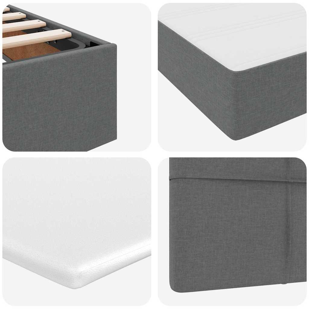 Ágy tárolóval és matraccal sötétszürke 160 x 200 cm faanyag