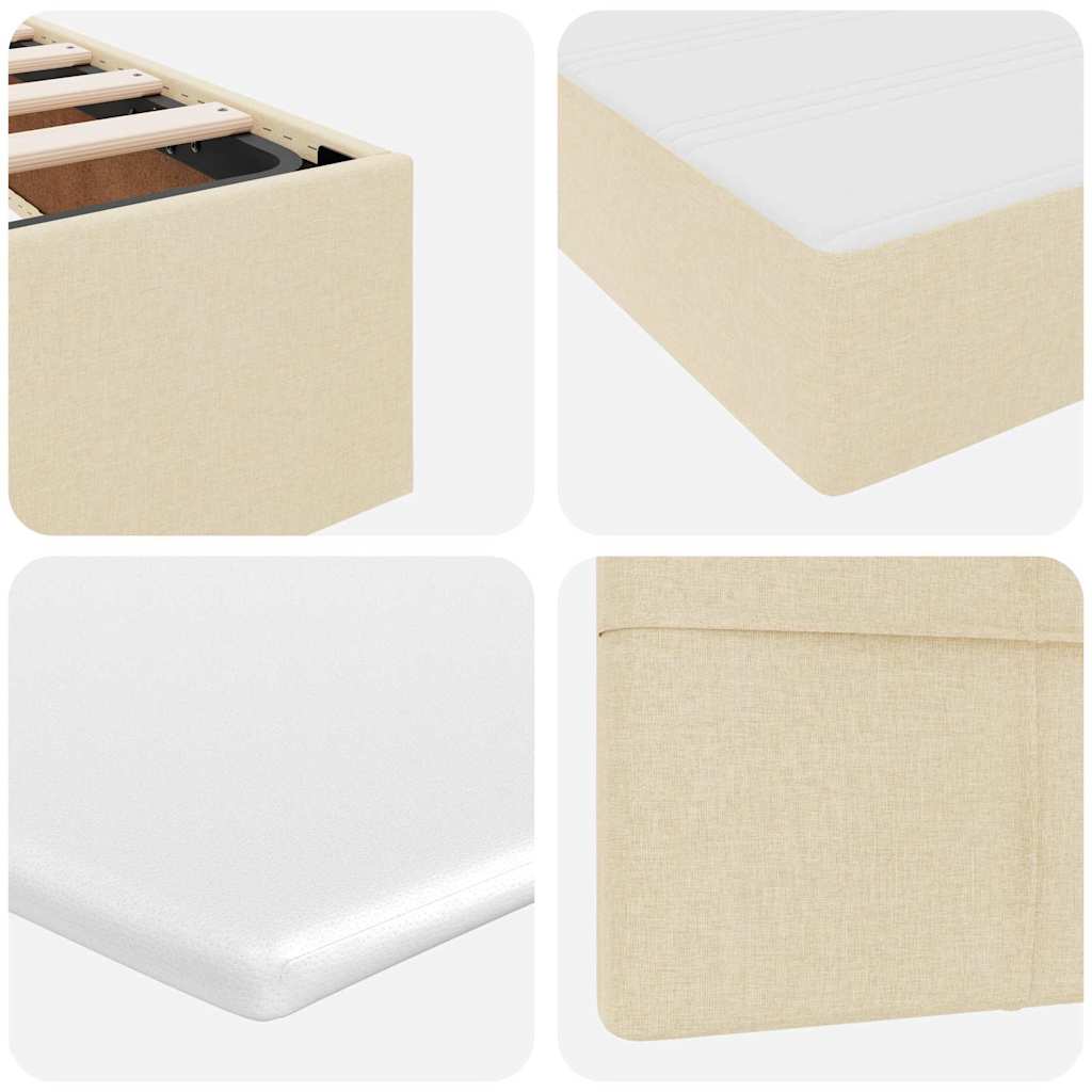 Ágy tárolóval és matraccal matracmal krém 180 x 200 cm faanyag