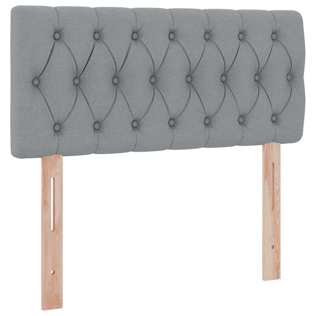 Ágy tárolóval és matraccal világosszürke 90 x 200 cm faanyag