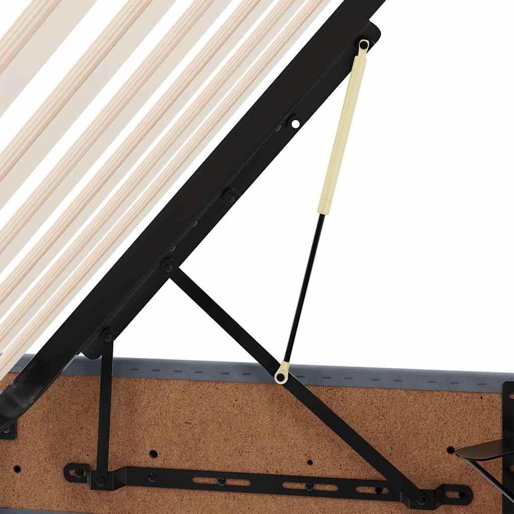 Tárolós ágy matracmal sötétszürke 180 x 200 cm bársony