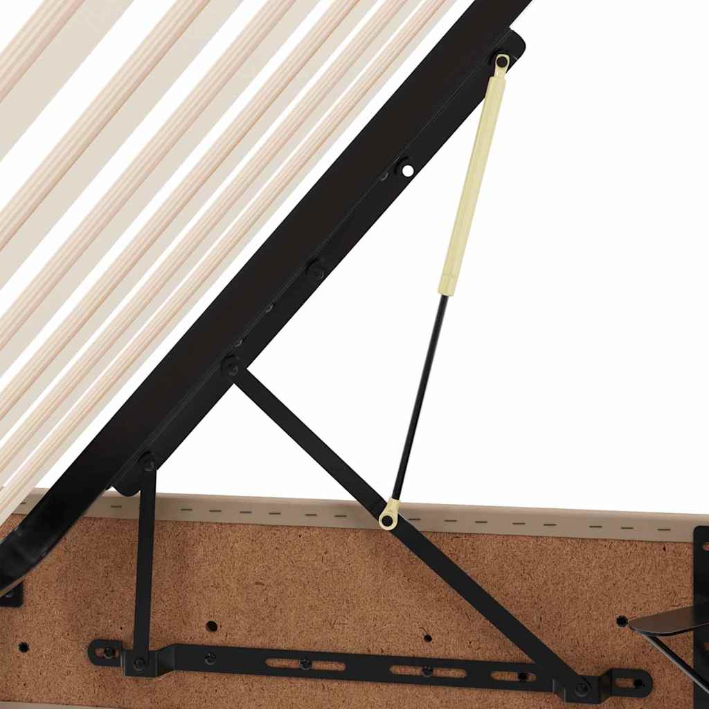 Ágy led -es lámpákkal fejtámlával kávé 120 x 200 cm pvc